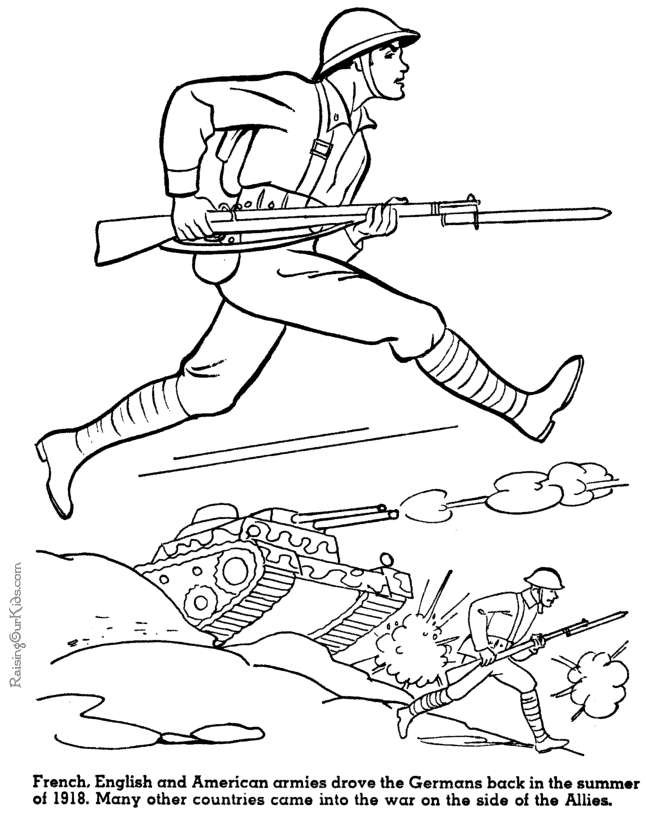 Plansa de colorat cu Militar 63 60